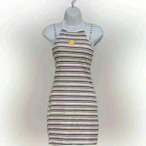Y2K Smiley x H&M XS Pinstripe Dress & Wild Fable Bikini Top Red White Blue Set